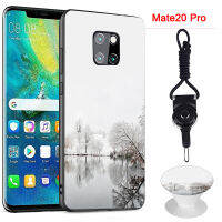 มาใหม่ล่าสุดสำหรับ Huawei Mate 20โปรเคสสำหรับหัวเหว่ยเคสซิลิโคนนิ่มพร้อมขาตั้งโทรศัพท์ลวดลายและเชือก