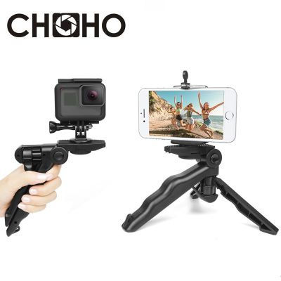 ขาตั้งโต๊ะไฟขาตั้งกล้องเล็กๆพับได้สามทบที่วางโทรศัพท์ไม้เซลฟี่ Vlog สำหรับกล้องโทรศัพท์มือถืออุปกรณ์เสริม Gopro Hero 9 8