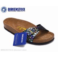 COD 【Original】Birkenstock Madrid mens and womens classic cork colorful black snake print slippers 34-44