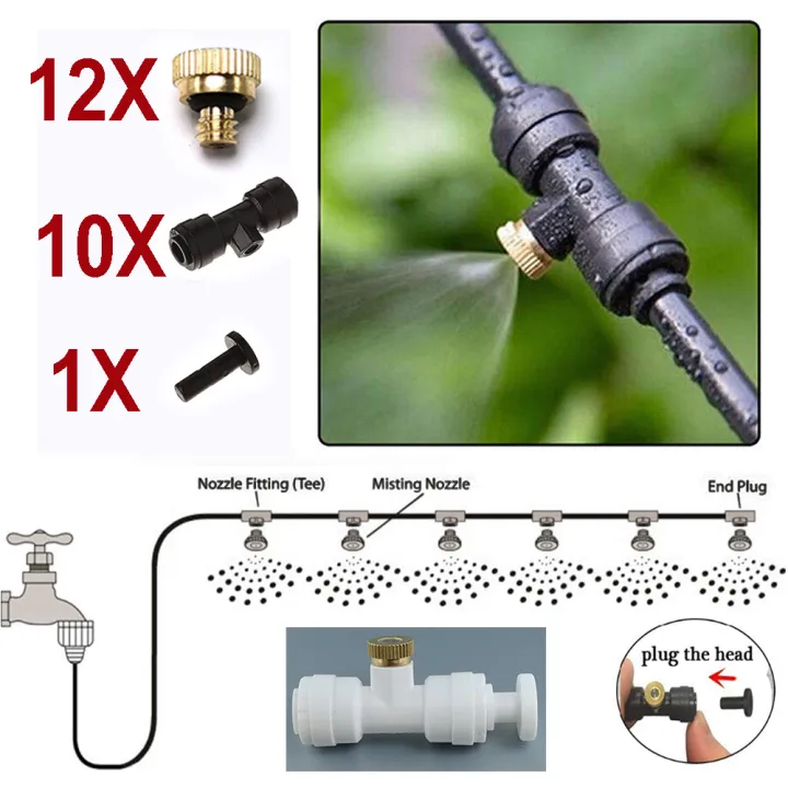 Misting Nozzles Kit Fog Nozzles Sprayer For 14inch Tube Patio Misting