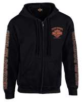 2023 new arrive- xzx 180305  HARLEY-DAVIDSON mens eagle piston long sleeve Full Zip Hoodie, black