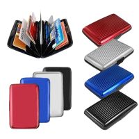 【CW】☼  Men High-end Aluminum stripe Bank Card Holder Blocking Hard Wallet Credit Anti-RFID Scanning