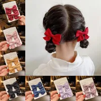 1pair Fashion bow headdress children hairpin female cute princess hairpin girls broken hair side clip hair accessories 9 colors