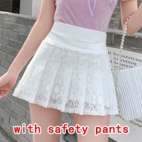 【CC】✠  A Skirt New Ultra-short Miniskirt Pants Elastic Waist Joker Pleated Fashion