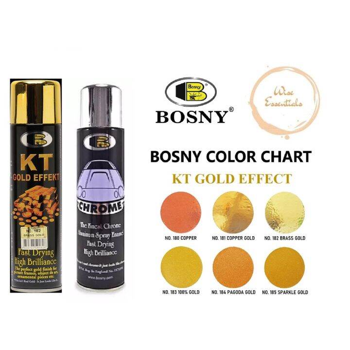 BOSNY KT Gold Effect/Chrome Finish Spray Paint Lazada PH