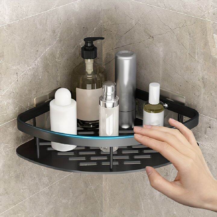 1pc Punch-free Shower Corner Shelf Bathroom Organizer Rack