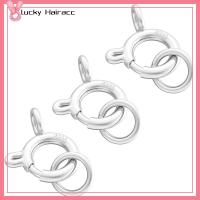 LUCKY HAIRACC 5pcs กลมกลมๆ แหวนเงินแท้ พร้อมห่วงกระโดดแบบปิด เงินสีเงิน ตะขอแหวนกลม แหวนสไตล์หนา สไตล์หนาขึ้น แหวนกระโดดปิด ทำเครื่องประดับ DIY