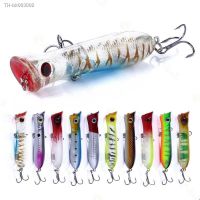 ۩ PO032 Popper Fishing Luya Lures 8CM 11G Topwater Fishhook Seawater Simulation Baits Floating 3D Fish Artificia Spinning Tackle