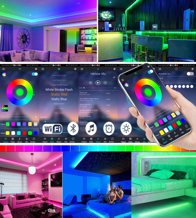 acedeal-3-100เมตร-smd5050คู่แถว-led-strip-light-220v-กันน้ำ-rgb-รีโมทคอนโทรล-wifi-บลูทูธ-app-ควบคุมยืดหยุ่นไฟภายในห้องพักโคมไฟสำหรับบันไดทางเดินห้องครัวห้องนั่งเล่น