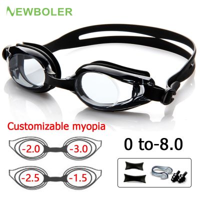 【CW】❁  Goggles Myopia Anti-fog UV Glasses Men Silicone Diopters Swim Eyewear Customizable