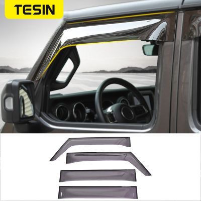 TESIN รถหน้าต่าง Visors สำหรับ Jeep Wrangler JL 2018รถ Windows Sunvisor Rain Sun Visor Shield Cover Guard รถอุปกรณ์เสริม