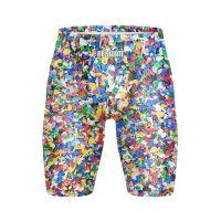 Summer Printing Swimming Tight Shorts Surfing Jammer Mens Swimwear Beach Trunks Sports Training Pants Quick Dry Surfing Swimsuit