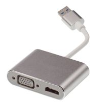 ∋♠✣ USB to HDTVI VGA Adapter Dual Output Display Multi-display Graphic Converter Adapter Cable