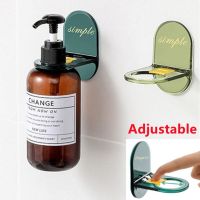 Self-Adhesive Wall Mounted Shampoo Bottle Shelf Liquid Soap Shower Gel Organizer Hook Holder Shampoo Hanger Bathroom Accessories Bathroom Counter Stor