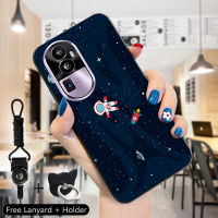 เคส PMP สำหรับ OPPO Reno10 Pro + 5G เคส Hp Oppo Reno10 Pro + 5G (แหวนใส่นิ้ว + เชือกเส้นเล็ก) น่ารักการ์ตูนดาวเคราะห์มนุษย์อวกาศท้องฟ้าเต็มไปด้วยดวงดาวสุนัขเคสโทรศัพท์สำหรับหญิงสาวน่ารักดวงจันทร์เด็กผู้หญิงเด็กผู้ชายซิลิโคนกันกระแทกโทรศัพท์ป้องกัน TPU