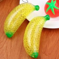 Spongy Banana Bead Stress Ball Toy Squeezable Soft Fruit Shape Sensory Decompression Fidgeting Rebound Squeeze Toys