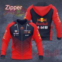 (in stock) RED BULL mens zippered Hoodie Oracle Red Bull racing Mobil1 Tezos racing team spring childrens Sweatshirt jacket (free nick name and logo)