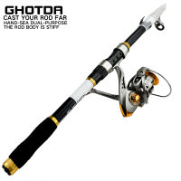 Travel escopic Fishing Rod Combo 2.1-3.6m Feeder Rod With Spinning Reel 5.2:1 Gear Ratio Saltwater Rod And Reel