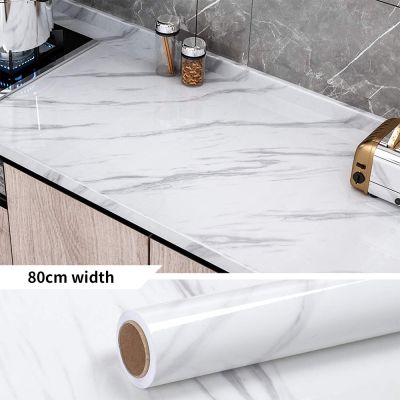 80cm Marble Vinyl Wallpaper for Table Ambry Countertop Adhesive Sticker