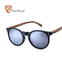 HU WOOD Brand Designer Polarized Sunglasses Men Plastic Frame Wood Earpieces Fashion Oval Sun Glasses Mirror Lens UV400 GR8003