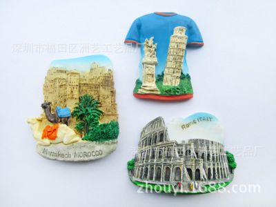 ✠◕♤ 3d Resin Fridge Magnets Italy Rome France Morocco World Tourism Souvenir Refrigerator Sticker Decorative Magnets Gift Ideas