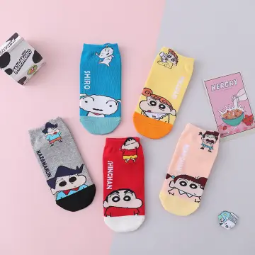 1 Pair Cartoon Smile Print Toe Socks Funny Cotton Socks for Women Lady  Girls