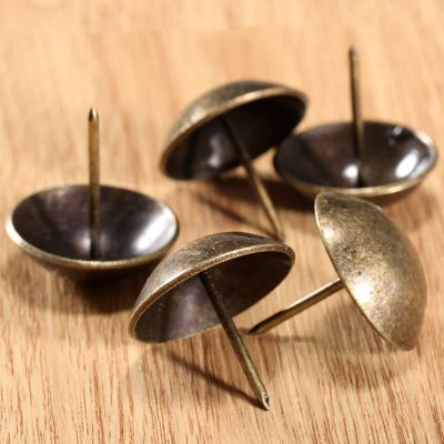 ☽✤ 5Pcs Antique Brass Upholstery Nails Craft Drum Sofa Jewelry Wooden Box Furniture Decorative Tacks Stud Pushpin Doornail 3cmx3cm