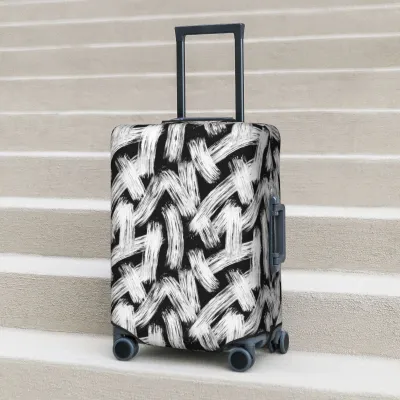 Brush Print Suitcase Cover Paint Stripes Practical Cruise Trip Protector Luggage Case Vacation