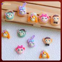 RIBHVU 10PCS สาว การ์ตูน DIY 3D เล็บกระต่ายน่ารัก เรซิน อุปกรณ์ทำเล็บ