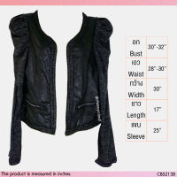 USED - Glittery Black Puff Sleeve Jacket | เสื้อแจ็คเก็ตสีดำ เสื้อคลุม เสื้อเบลเซอร์ เสื้อแขนพอง กลิตเตอร์ ปักเลื่อม แขนยาว สายฝอ มือสอง