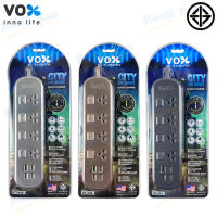 USB ชาร์จไฟความเร็วสูง ปลั๊กพ่วง VOX รุ่น CT-444 2500w สายไฟยาว 3เมตร 4ช่อง 1USB 3.0A 3USB 3.1A สีเงิน สีทอง สีเทา รางปลั๊ก ปลั๊กไฟ