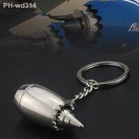 Voikukka Zinc Alloy Silver Aircraft Engine Simulation Keychain Creative Metal Key Ring Pendant Cute Aviation Gift Wholesale