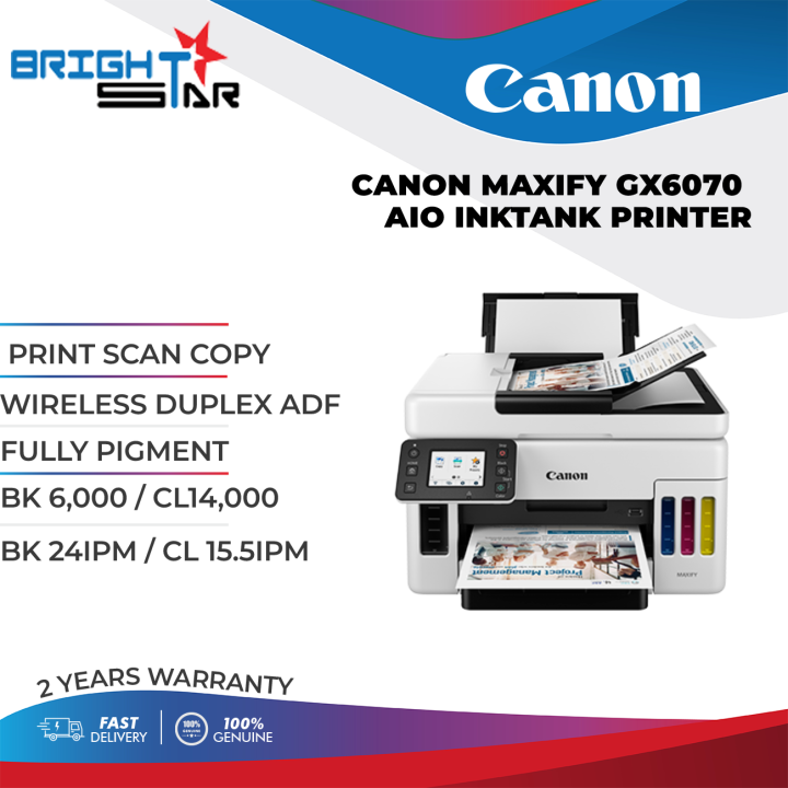 CANON MAXIFY GX6070 AIO INKTANK PRINTER / PRINT SCAN COPY WIRELESS ...