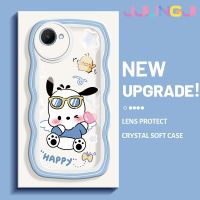 Jjlingji เคสสำหรับ Realme C30 C30s Narzo เคส50i Prime น่ารักลาย Pochacco รูปแบบ Colour ชายแดนคลื่นเคสโทรศัพท์กันกระแทกแบบนิ่มโปร่งใสปลอกซิลิโคนรวมทุกอย่างฝาครอบป้องกันหัวกล้อง