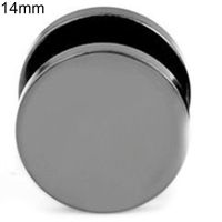 Men Cool Punk Round Black Stainless Steel Ear Stud Piercing Earrings 3mm - 14mm