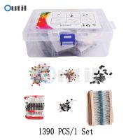 1390pcs/lot Electronic components Kits Metal film Resistor assortment kit led diodes electrolytic Capacitor Ceramic set transist