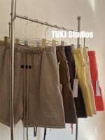 Top Quality clearance sale! FEAR OF GOD double-row double-row flocking FOG ESSENTIALS five-point shorts