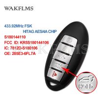 5ปุ่ม Art Car Key 433.92Mhz สำหรับนิสสันโรก2017 2018 2019 HITAG AES ชิป4A S180144110 KR5S180144106