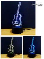 【⊕Good quality⊕】 jiangyi 3d เปียโนหลากสีพลาสติกมาร์กตำแหน่งนิ้วกีตาร์ที่มี Usb โคมไฟ Led 7สีนักดนตรีของเด็กตกแต่งห้องนอนไฟกลางคืนหรูหรา Rgb