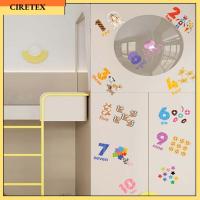 CIRETEX สติกเกอร์ศิลปะติดผนัง DIY สำหรับห้องเด็กผลไม้ป่ารูปลอกติดผนังหมายเลขการ์ตูนสัตว์สติกเกอร์ติดผนัง