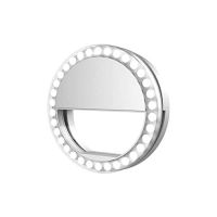 Selfie Light for iPhone &amp; Android，LVYOUIF Portable Clip on Ring Selfie Light Flash with 36 Rechargeable LED for Phone Laptop iPad Photography Camera Video Girls Makeup(White)