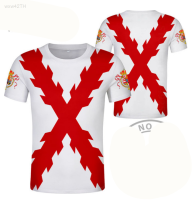 2023 NEW Popular Spanish Empire Short Sleeve T-shirt Catholic Church in Spain Monarch Print Cross Flag Summer Mens And Womens Clothing brand new T-shirt