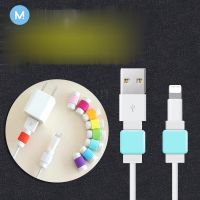 Square Spiral Cable Protector Data Line Silicone Bobbin Winder Android สายชาร์จ USB