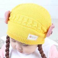 BOBORA Baby Girl id Bowknot Winter Warm Cotton Hat Cap with Fake ids Hats