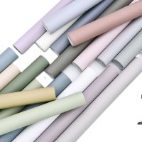 ﹊✳♧ Morandi Color Bedroom Wallpaper Solid Colors PVC Waterproof Self Adhesive Vinyl Contact Paper Wardrobe Decorative Wall Stickers