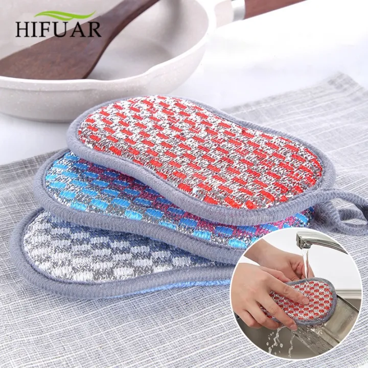 HIFUAR Sponge Dishwashing Cloth Kitchen Cleaning Brush Pot Brush Wipe