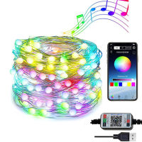 1020M Smart Christmas Tree String Lights Bluetooth App Fairy Light With Remote Wedding Party RGB App Control Garland Light Deco