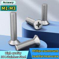 M1 M2 M3 M3.5 M10 Screws Flat Head Screw 304 Stainless Steel Countersunk Head Screw Bolt Security Machine Screws Accessories