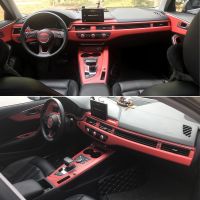 hot【DT】 A5 B9 2017-2019 Interior Central Panel Door Handle 3D/5D Carbon Stickers Decals Car styling Accessorie