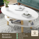 โต๊ะกลางห้องนั่งเล่น โต๊ะนั่งพื้น โต๊ะกาแฟ โต๊ะกลม โต๊ะข้างเตียง 50x100x43cm สีขาว สินค้าพร้อมส่งจากไทย